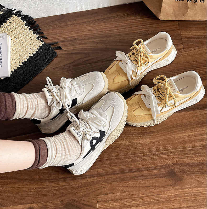 2025 Spring Collection Chunky German Military Sneakers - Genuine Leather Unisex-Design Women's Athletic Shoes