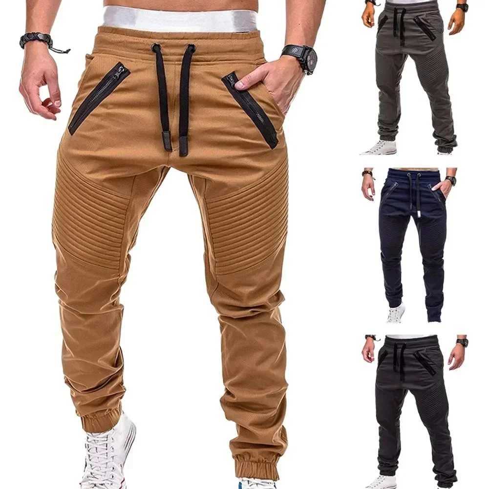 Spring and summer fashion mens drawstring adjustable pocket pants new casual mens pants jogging slim fit striped clothingXJ250412