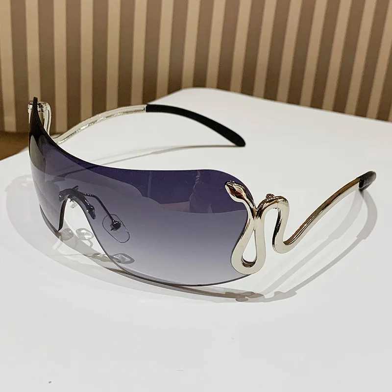 Fashion Frameless Y2K Spicy Girl Sunglasses Women Street Photo Leisure Sun Glasses Lady UV Protection Eyewear UV400 Gafas De SolC250411