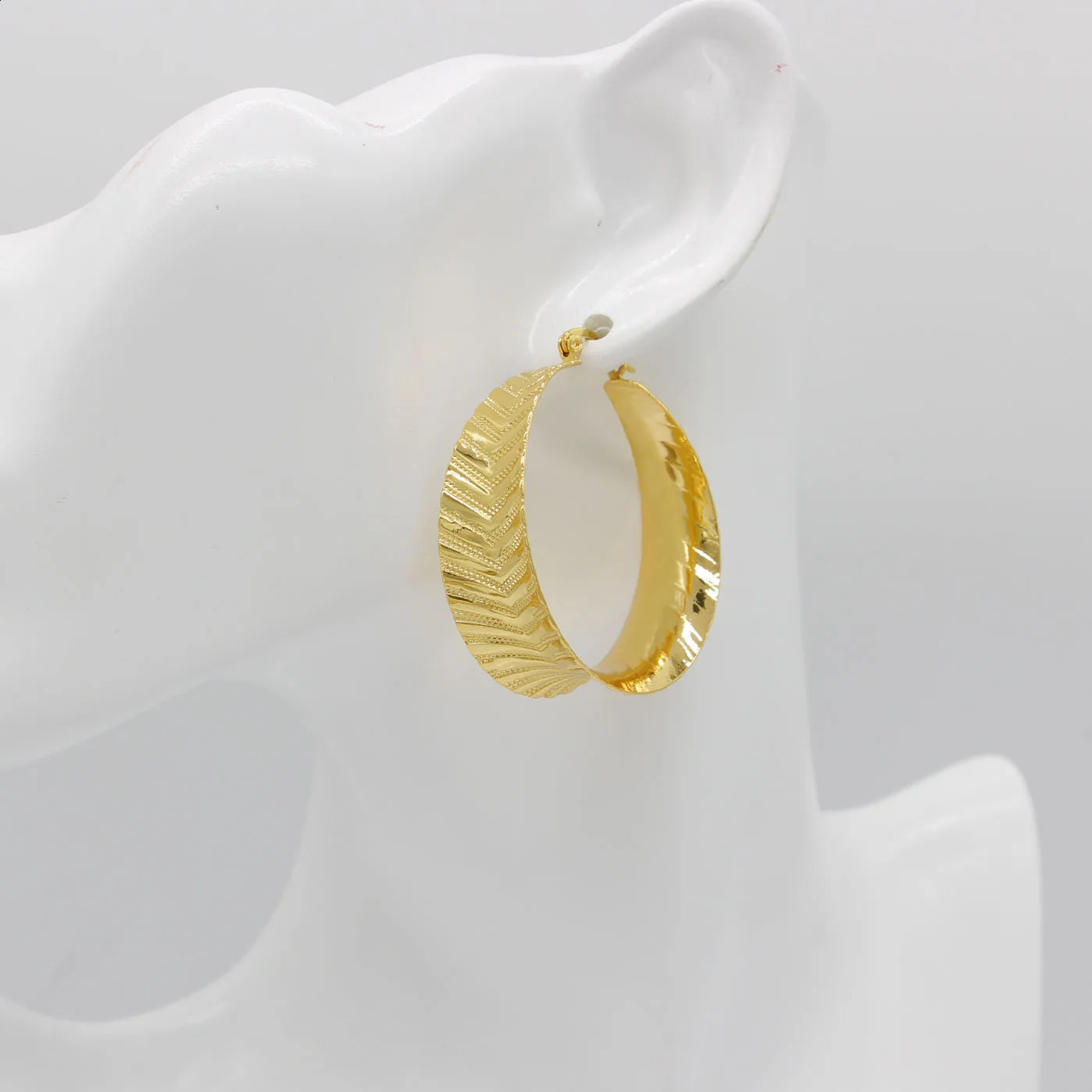 Adixyn Dubai Womens Large Ring Earrings 18k Gold/Copper Jewelry African Indian Arab Womens Party Gift N040814 250409