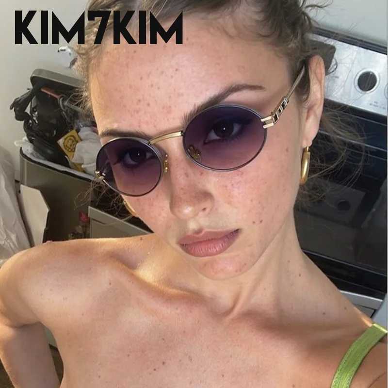 Small Frame Oval Sunglasses Women 2025 Luxury Brand Y2K Punk Metal Sun Glasses For Ladies Vintage Shades Trendy Eyewear UV400C250411