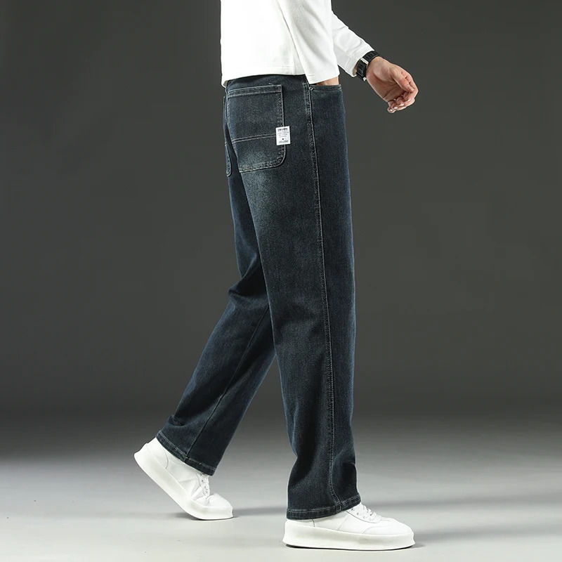 Y2K Autumn and Winter Baggy Jeans Mens Autumn and Winter Loose Straight Wide-leg Business Trousers Mens Clothing 251105