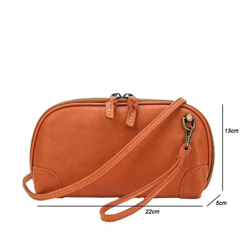 Simple Genuine Leather Women Small Bag Leisure Natural Soft Cowhide Solid Color Versatile Shoulder & Crossbody Bags
