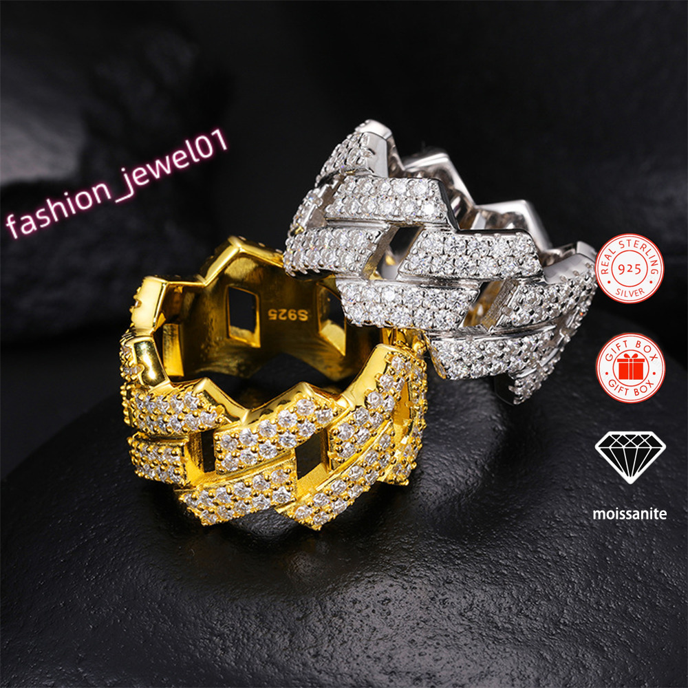 1PC Vvs Moissanite Ring 925 Sterling Silver Rings for Men 18k Gold Plated Fine Fashion Jewellery Diamond for Women Men