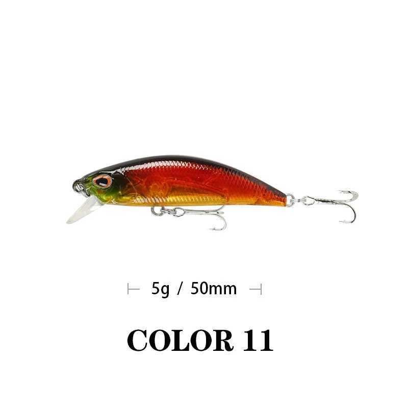 1PCS Black Minnow Lure 5cm 5g Minnow Fishing Lure Artificial Jerkbait Quality Hooks Wobbler Crankbait Fishing Lure Tackle Z250411