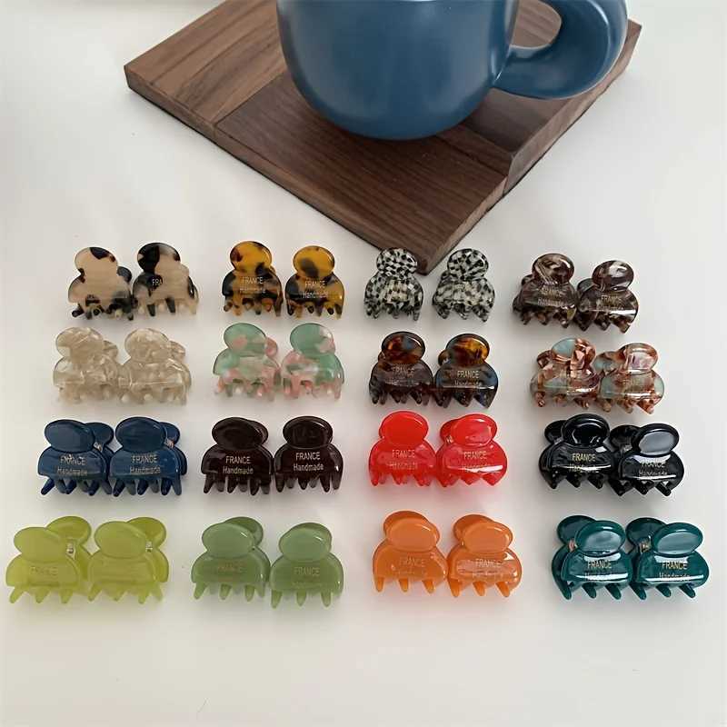 2 pieces/set of mini acetate hair clips claw side clips small-sized shark clips cute and elegant hair clips womens hair clips Y2504012