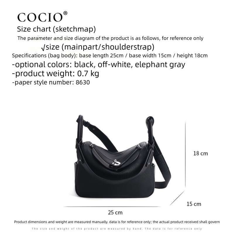 COCIO Light Luxury Fashion Summer Versatile Lychee Pattern Single Shoulder Bag CC355