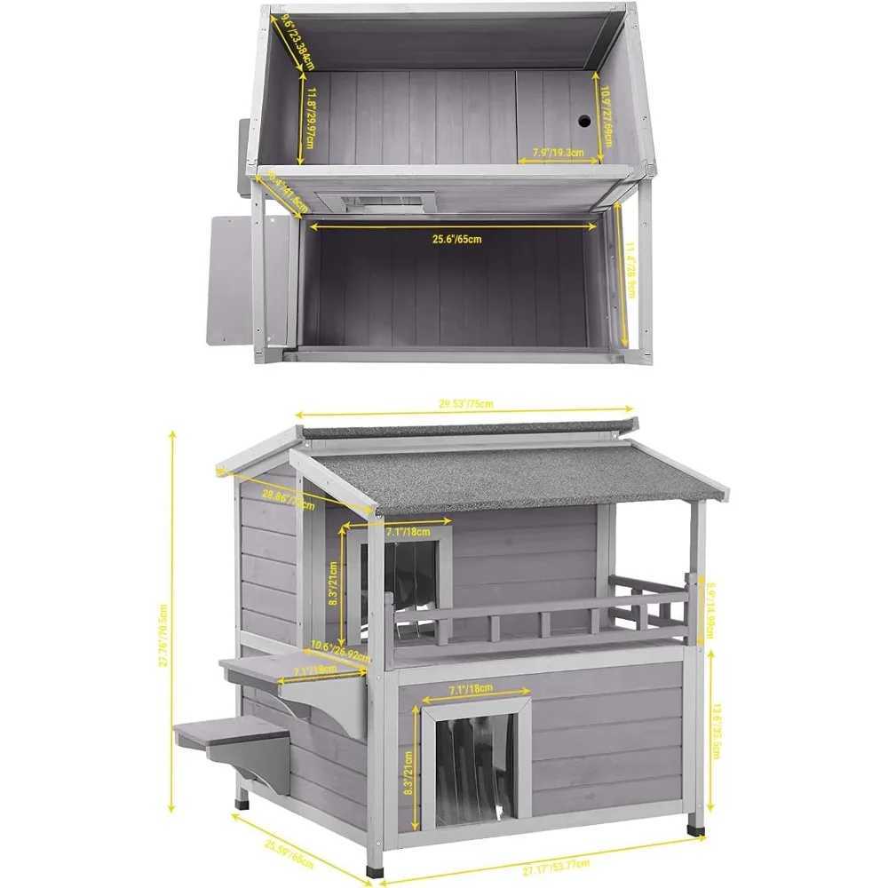 Outdoor Wildcat House Wooden Cat Shelter X250412