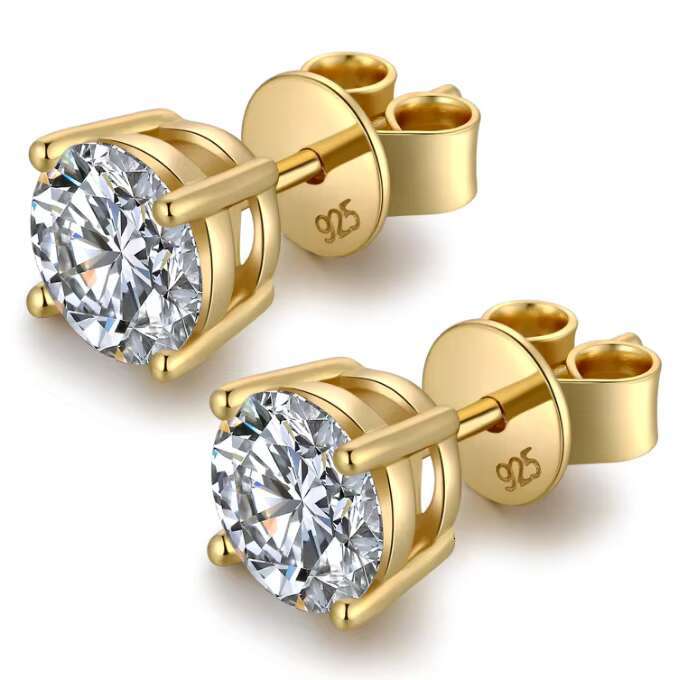 18k Gold Plated Moissanite Earrings 925 Sterling Silver Women Earrings Moissanite Diamond Earrings