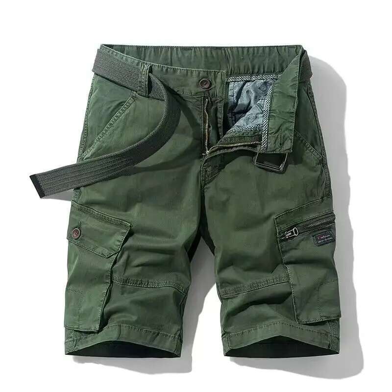 Men Casual Tool Shorts High Quality Man Summer Military Multi Pocket Loose Cargo Pants No belts 38