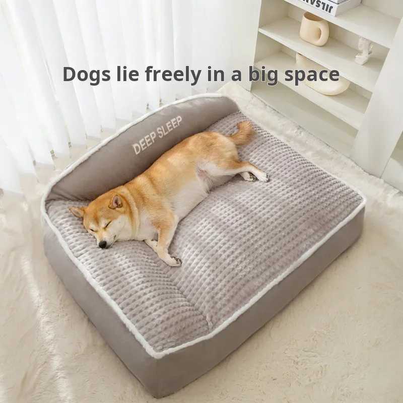 Winter Warm Pet Bed Velvet Handmade Plush Dog Sofa Genuine Anti slip Bottom Washable Memory foam Dog Bed X250412