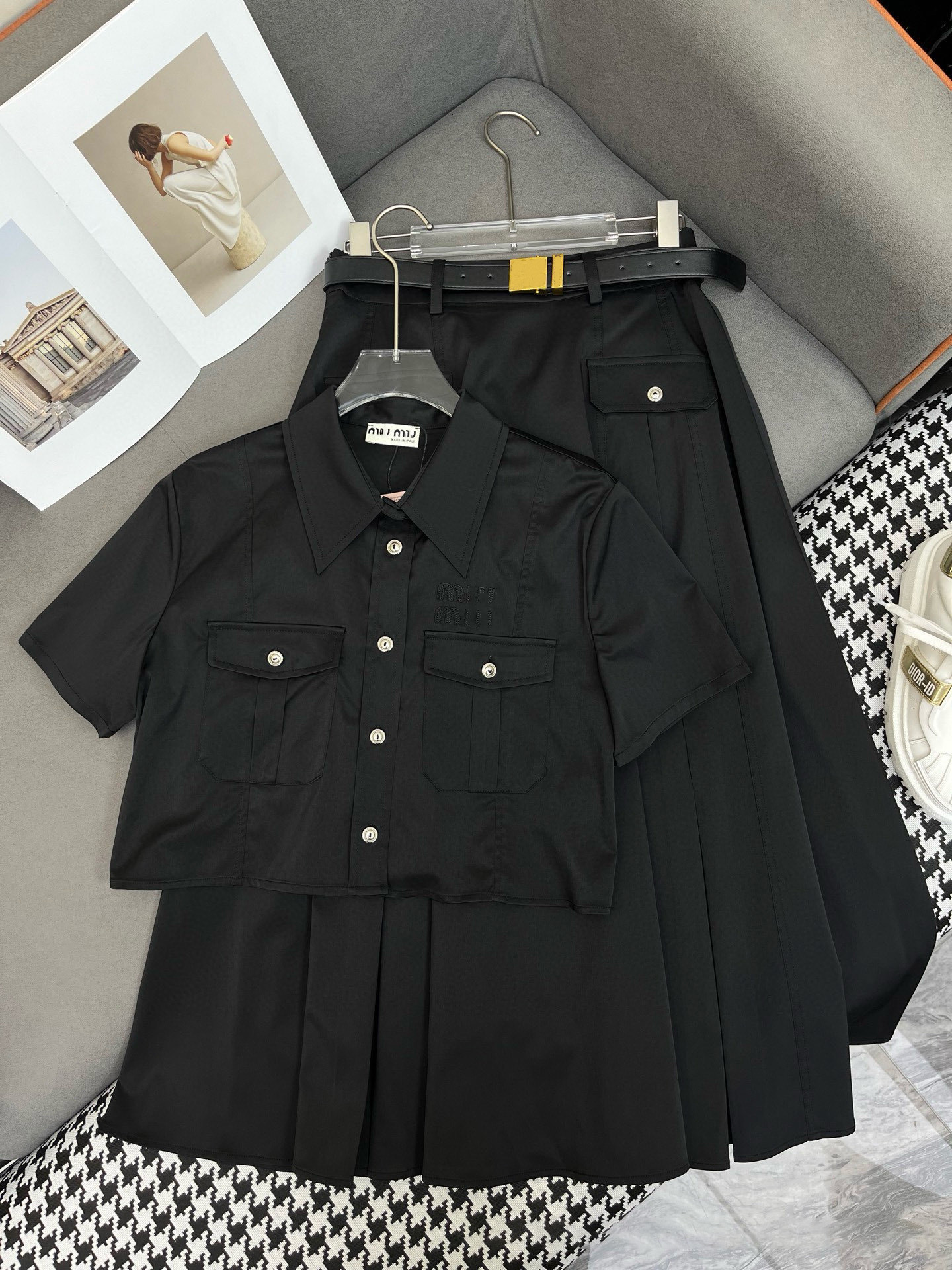 Top Quality Crop top Set Pleated skirt designer shirt Letter embroidery Polo Flip collar short top skirt simple elegant set women Sports Set Hip hop Casual Summer