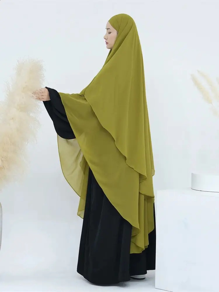 Eid al Fitr Dubai Chiffon Niqab Maxi Khimar Abaya Damen Islamic Headscarf Abayas Women Ka Muslim 250411
