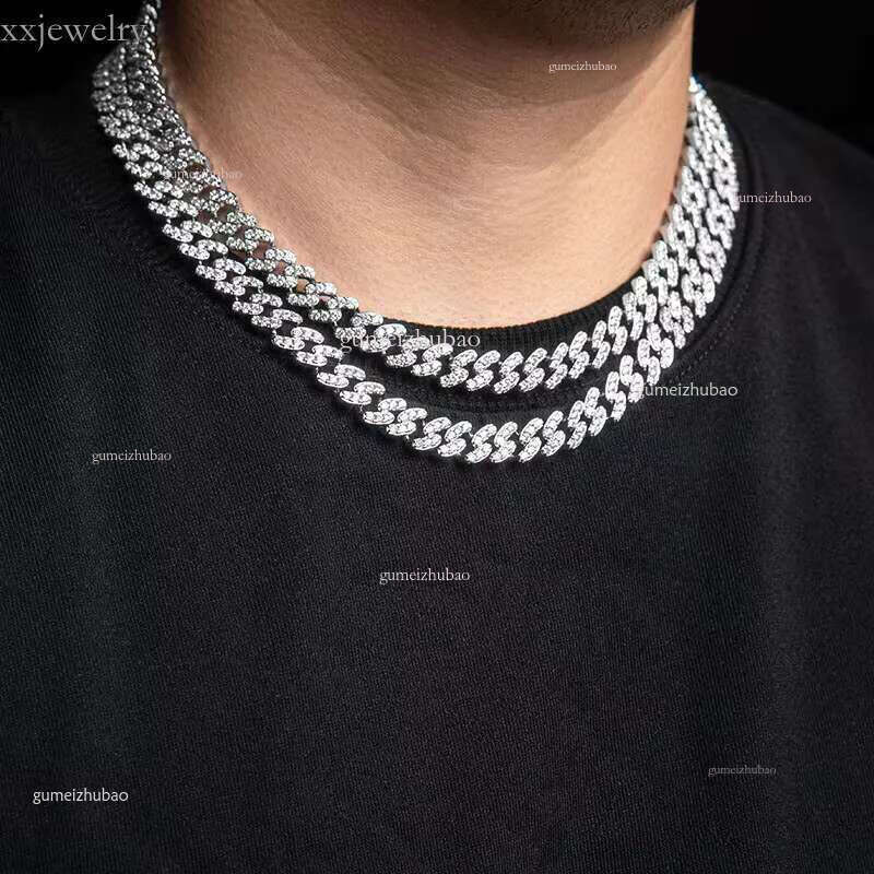 Qianjian 10k Gold Cuban ks Chains 24 Inches 6mm Iced Out Lab Grown Dias Necklace