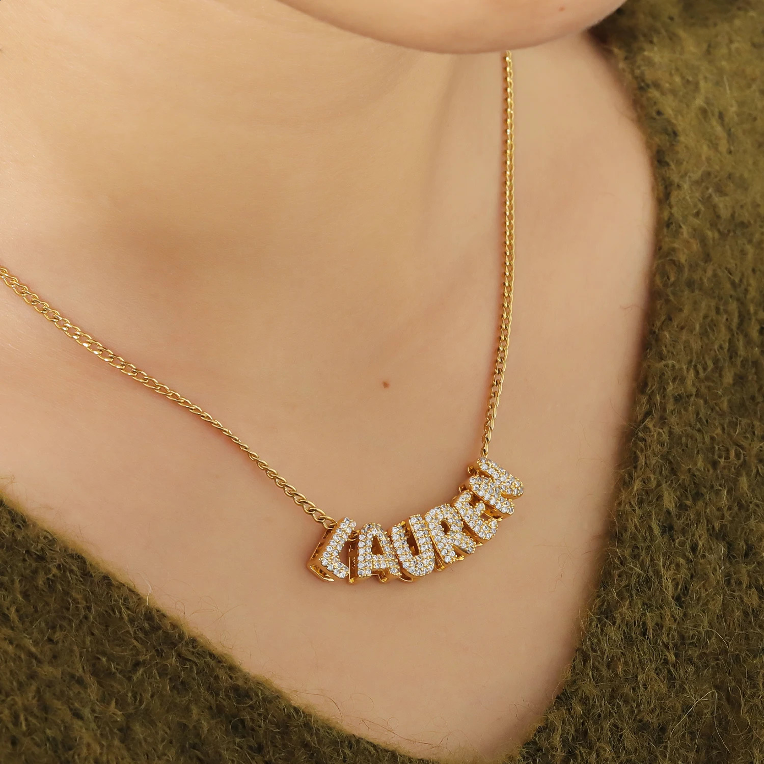 personalized puff name pendant 18k goldplated jewelry 3D bubble customization original letter necklace highend womens gift 250410