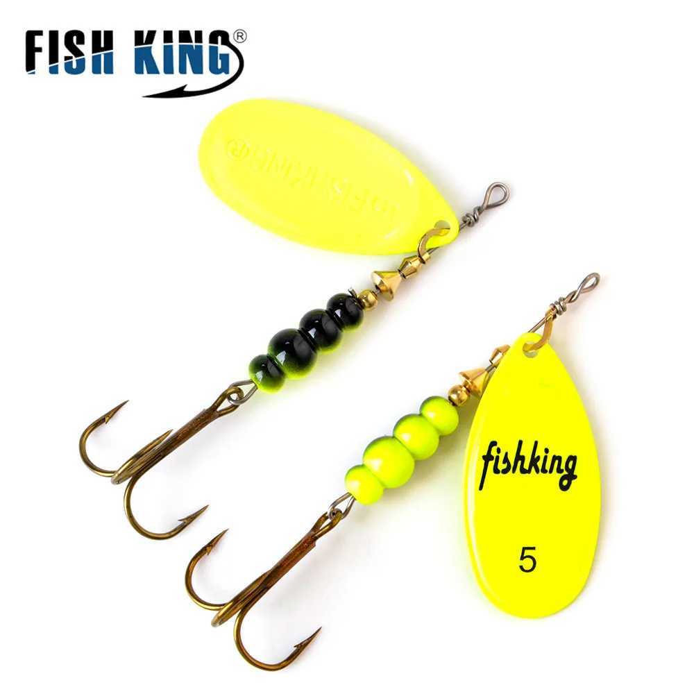 FISH KING Spinner Bait 3.9g 4.6g 7.4g 10.8g 15g Rotating Spinners Spoon Lures pike Metal With Treble Hooks Fishing Lure Z250411