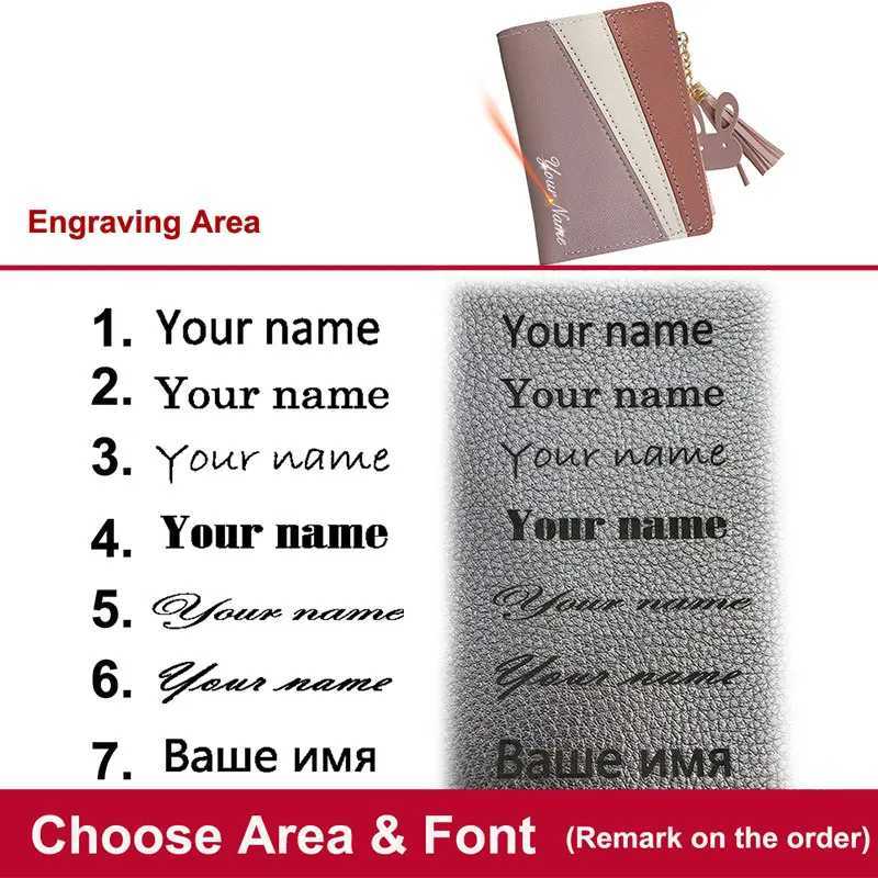 Free name customization womens wallet new short card holder high-quality zipper womens wallet simple coin pocket small womens wallet Z250411
