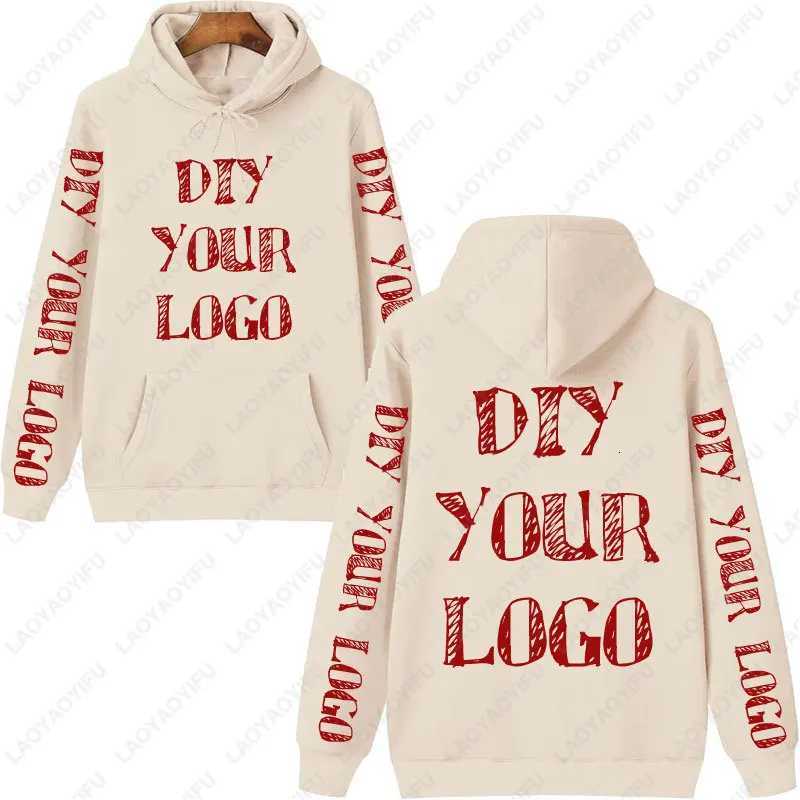 POD customization 2025 New Unisex Drop Shoulder Sweatshirt Customize Your Crew Neck Sweater Fashion Mens Womens Casual Streetwear HoodiesT251112