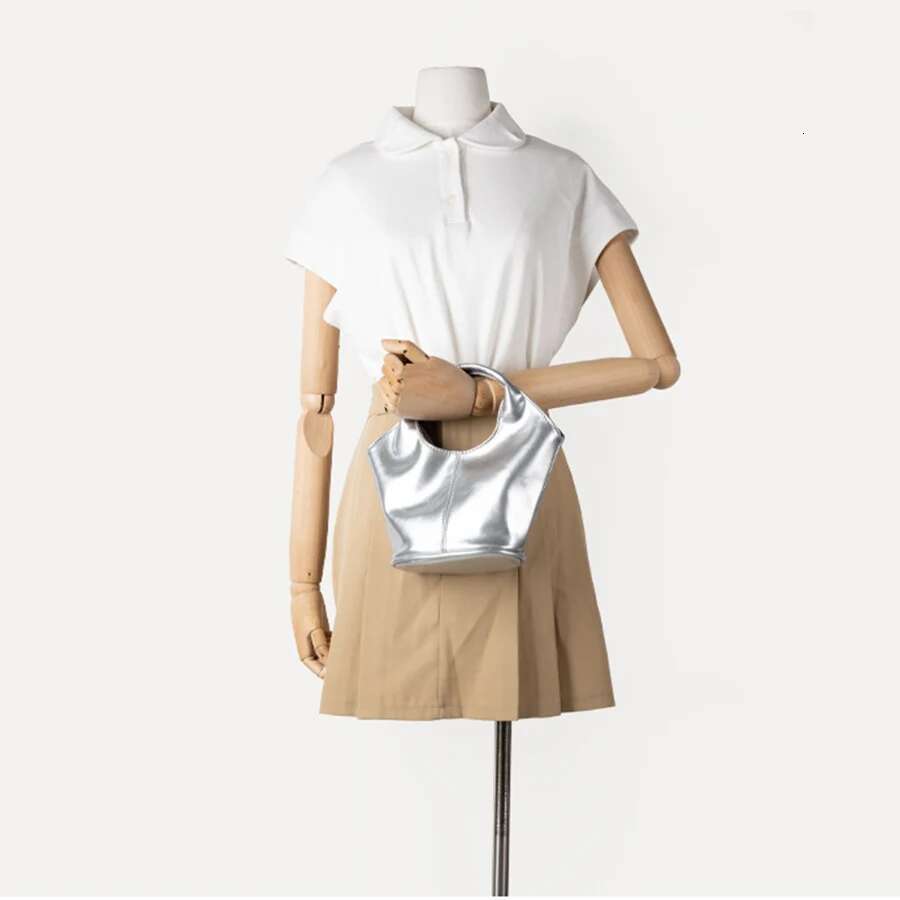 Fashion Basket Tote Black Women's Handbags Retro Commuter Shoulder Crossbody Pu Leather Fan-Shaped Bucket Bag Sac A Main