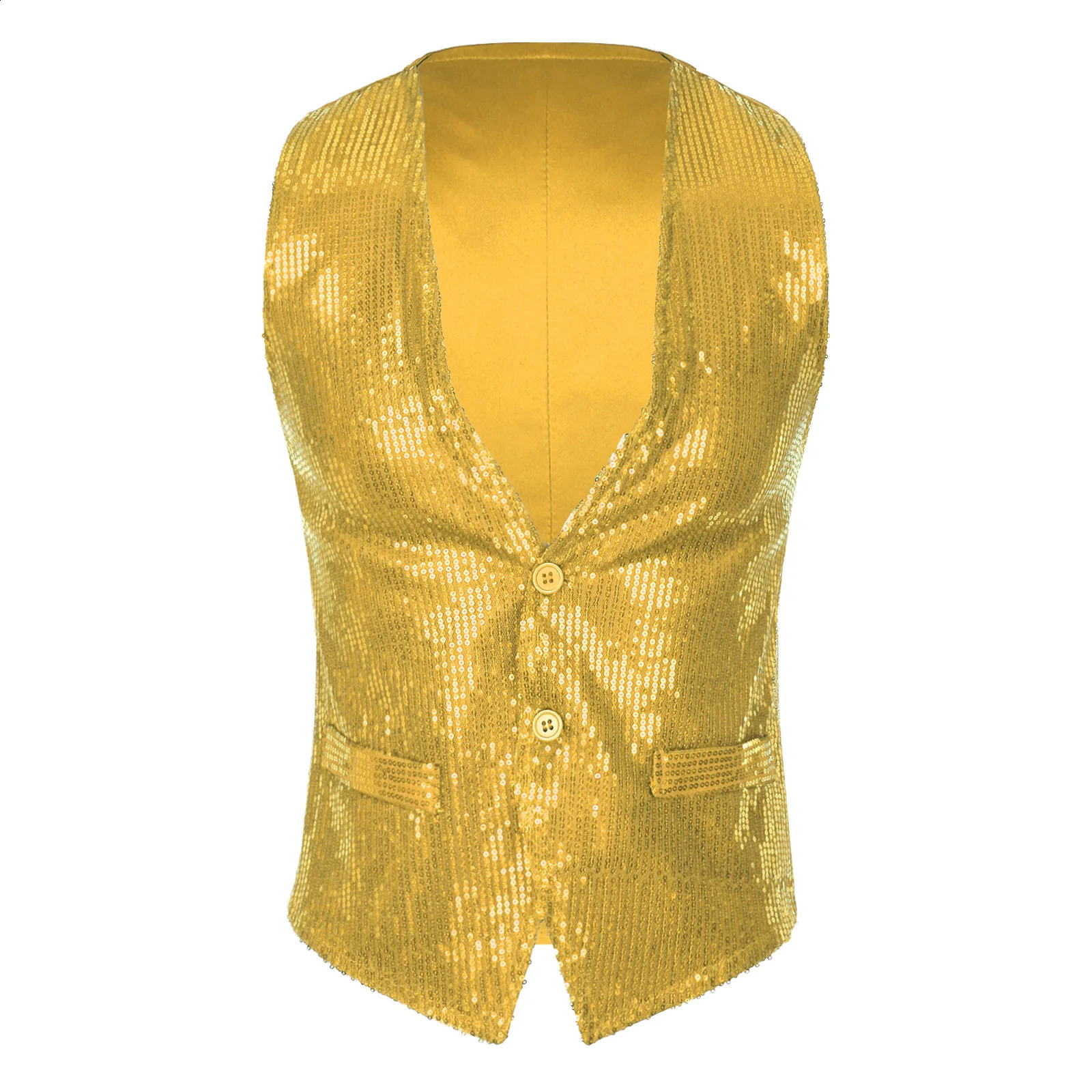 Mens Jazz Hip Hop Dance Performance Costume Womens Glittery Sequin Suit Vest Button Sleeveless Festivals Waistcoat Jacket 250407