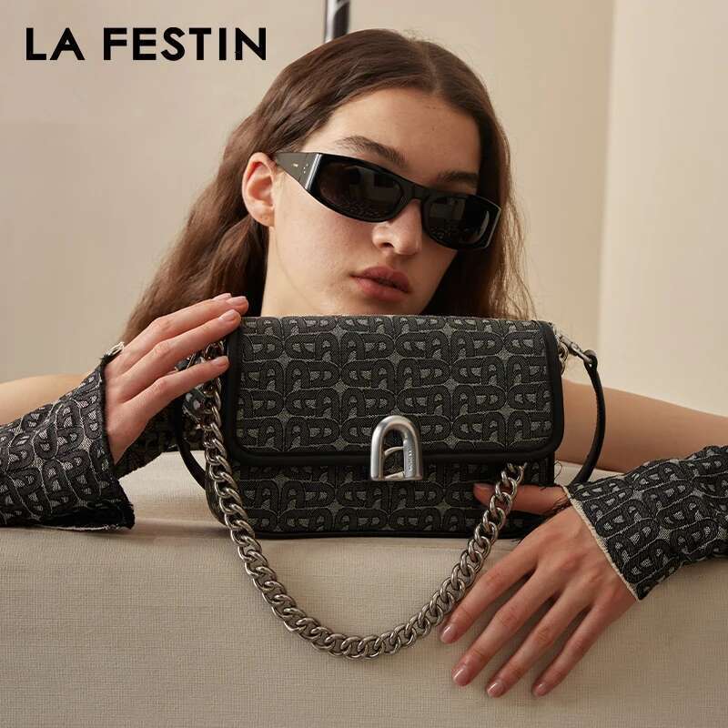 LA FESTIN 2024 New Original Shoulder Crossbody Square Handbag Women Chain Bag A-E Door Series Free Shipping