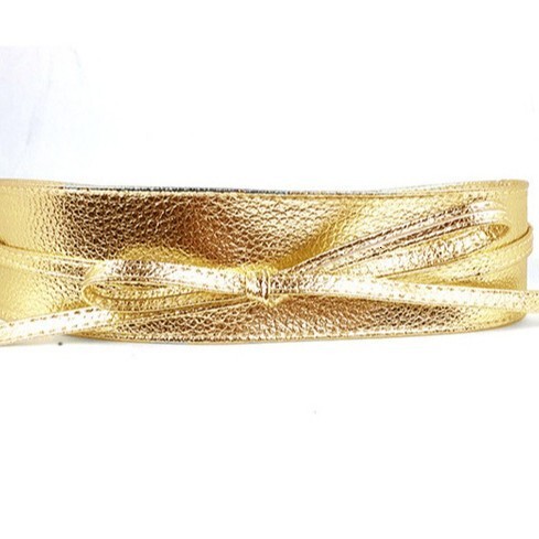 New PU imitation leather for women, versatile wide waist seal, bow tie strap, clothing accessories belt