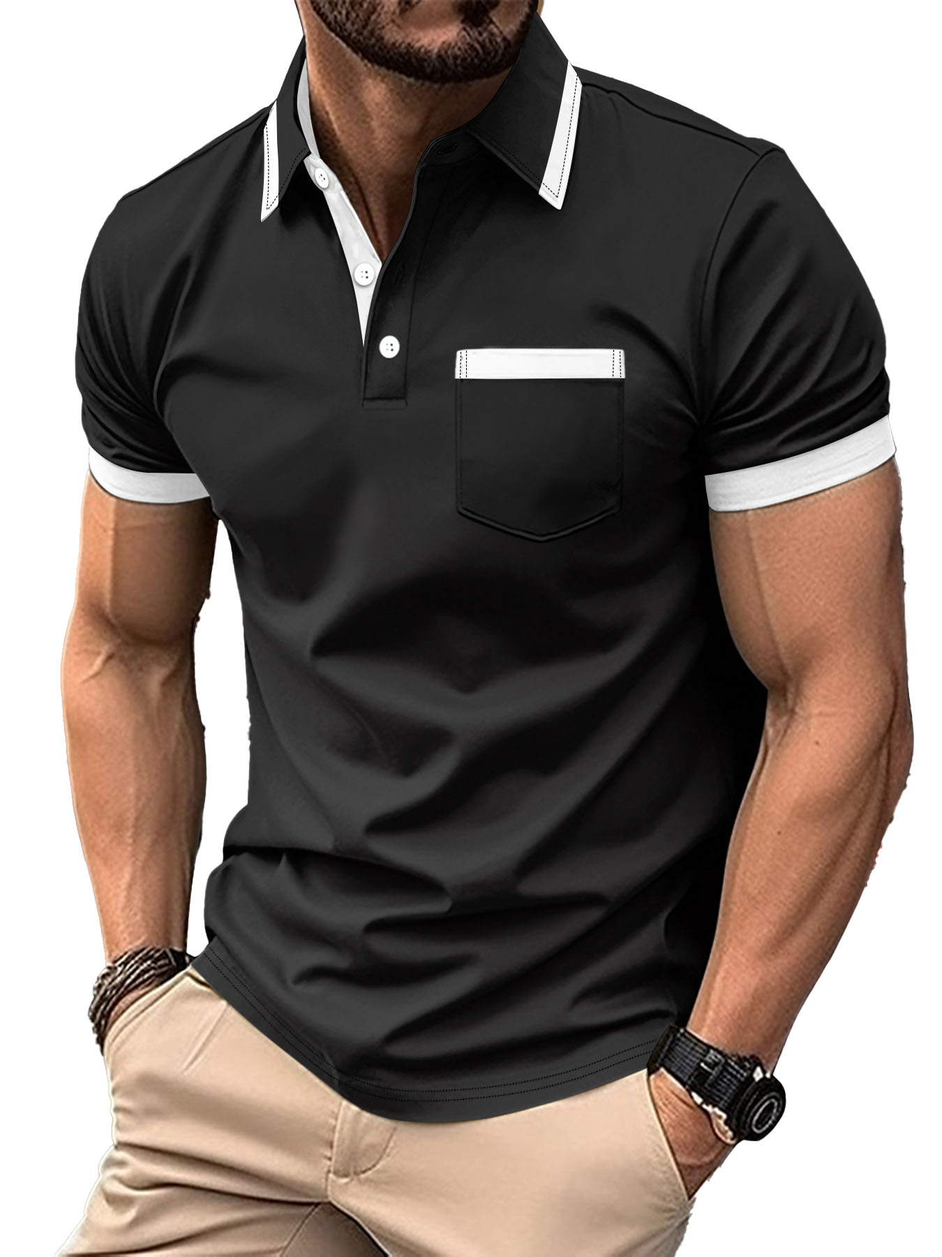 Mens Casual Fashion Button Top Polo Shirts Classic Short Sleeve Golf Shirt designer man t shirt street tshirt poloshirt Summer Luxury Tshirts Tops Tee