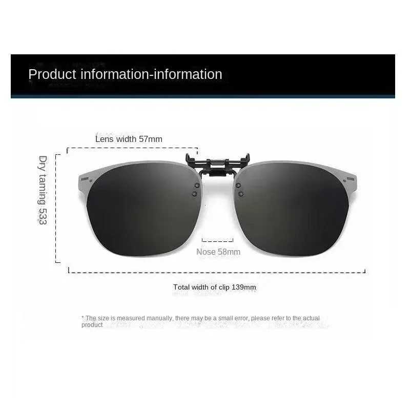 Men Clip On Sunglasse Polarized Flip up Glasses Women Gradient Photochromic Anti UV400 Sunglasses Night Vison GogglesC250411