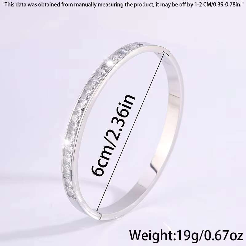 High Sensitivity Titanium Steel Bracelet for Girls European American Fashion Row Drill Moissanite Vacuum Plating Durable Stylish