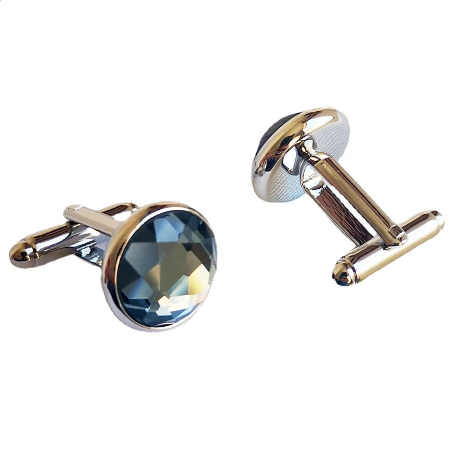 10 pairs/batch Brilliant Cut Rhinestone cufflinks Royal Blue/Grey Crystal cufflinks Mens Jewelry Accessories Wholesale 250409
