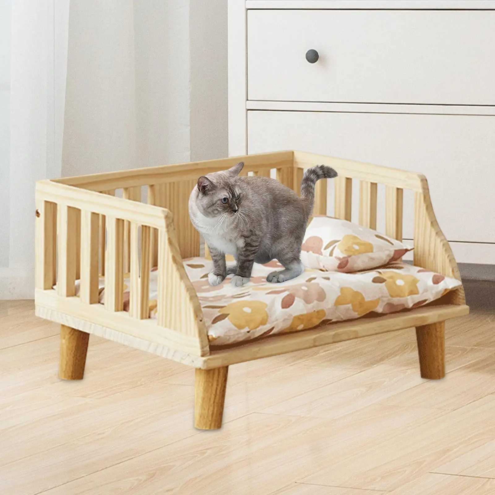 Wooden dog bed small cat all season accessories waterproof and semi enclosed X250412