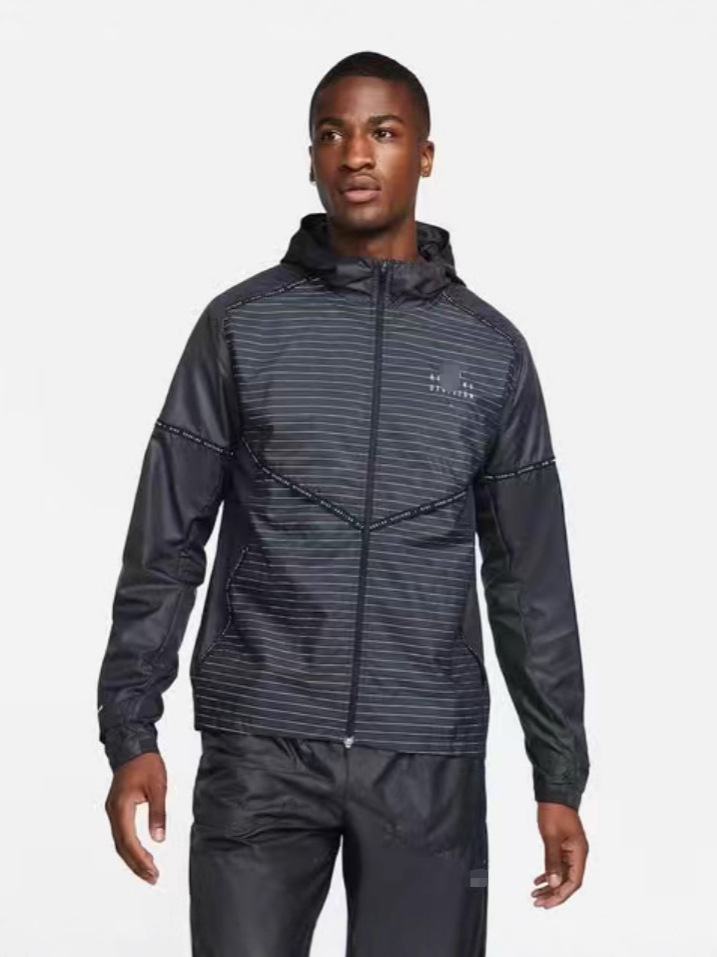 Mens hooded jacket running division Jacket swear tech pack Training suit quick-dry letter print running suit Grid reflective brown black women's coat Elite running 88