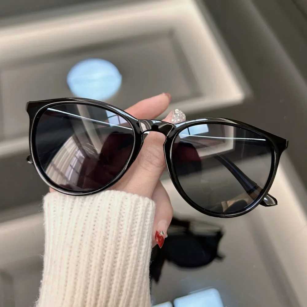 Fashion Round Sunglasses Men Brand Designer Vintage Sun Glasses Male Black Retro Cat Eye Frame Outdoor Driving Oculos De Sol Z250411