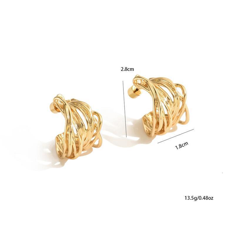 Chunky Gold/Sier for Women Trendy Knot k Geometry Drop Dangle Statement Stud Earrings Fashion Jewelry Gift