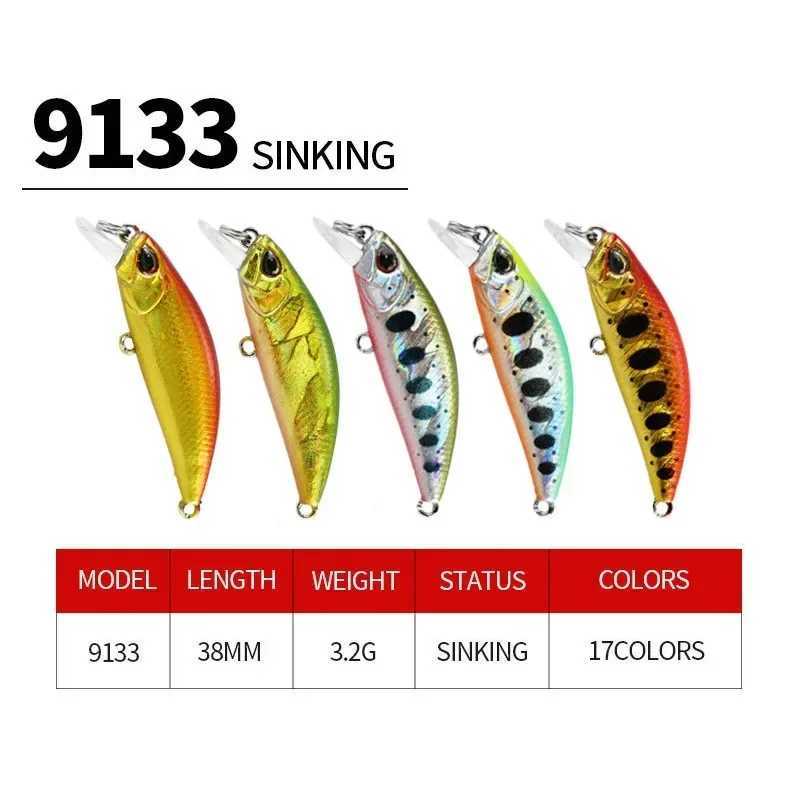38mm 3.2g Japan Sinking Fishing Lure Trout Mini Minnow Lures Fishing Wobblers River Crankbait Artificial Fish Bait Pesca Tackle Z250411