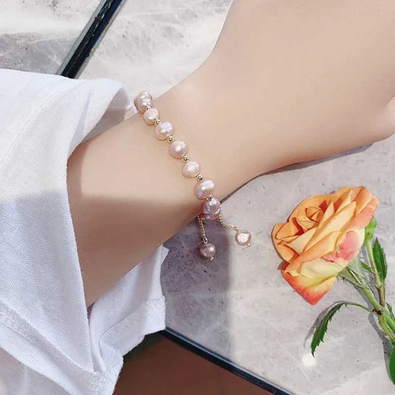 Elegant Baroque Pearl Beaded Bracelet for Woman Luxury Adjustable Bracelet Fashion Girls Sweet Jewelry Birthday Party GiftC250411
