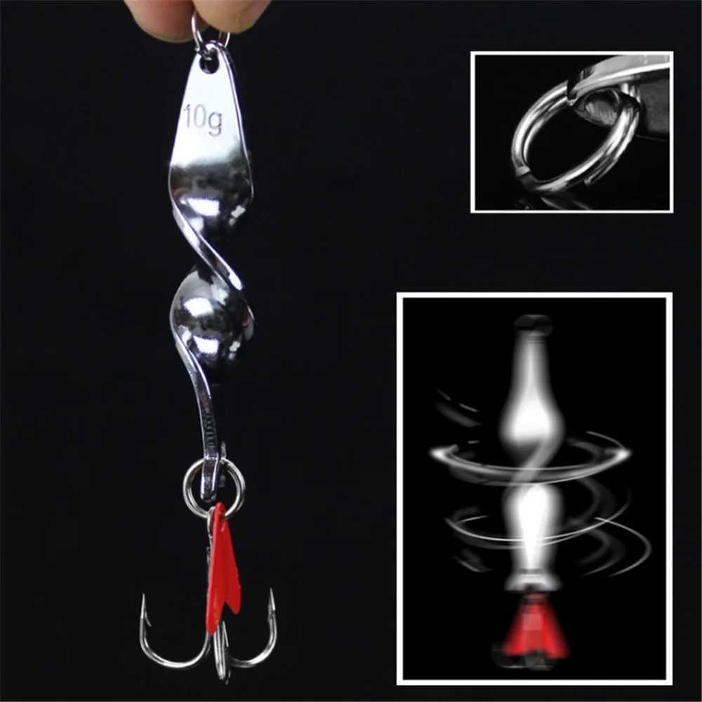 1Pcs Metal Rotating Fishing Bait Spoon Lures 10g 14g 21g 28 Artificial Bass Hard Sequins Treble Hook Crap Pesca Fishing Tackle Z250411
