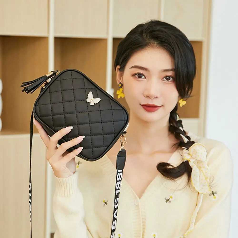 Single Shoulder Womens Handbags Daily Lingge Tassel Accessories PU Leather Messenger Bag Butterfly Tags Crossbody Bag GirlsT2511112