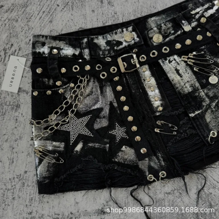 Fashionable Embroidered Slimming Mini Skirt Denim Material Perfect For Autumn/Winter Seasons Women Who Love 2K Style 250408