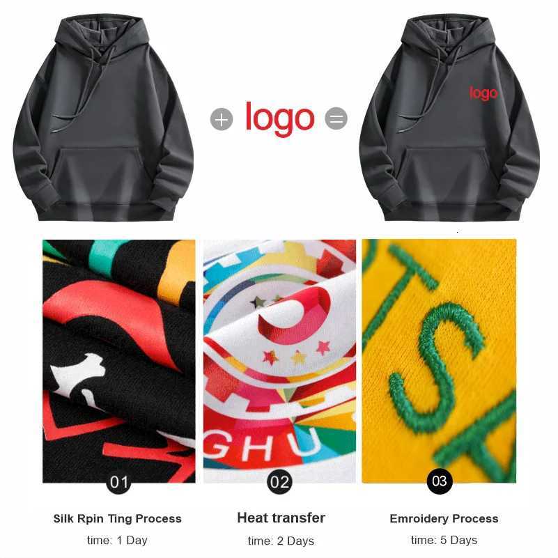 POD customization YOTEE Customized Thick Hoodie Custom Printed Embroidery Casual Hoodie Winter Personalized Street Long Sleeve SweatshirtT251112