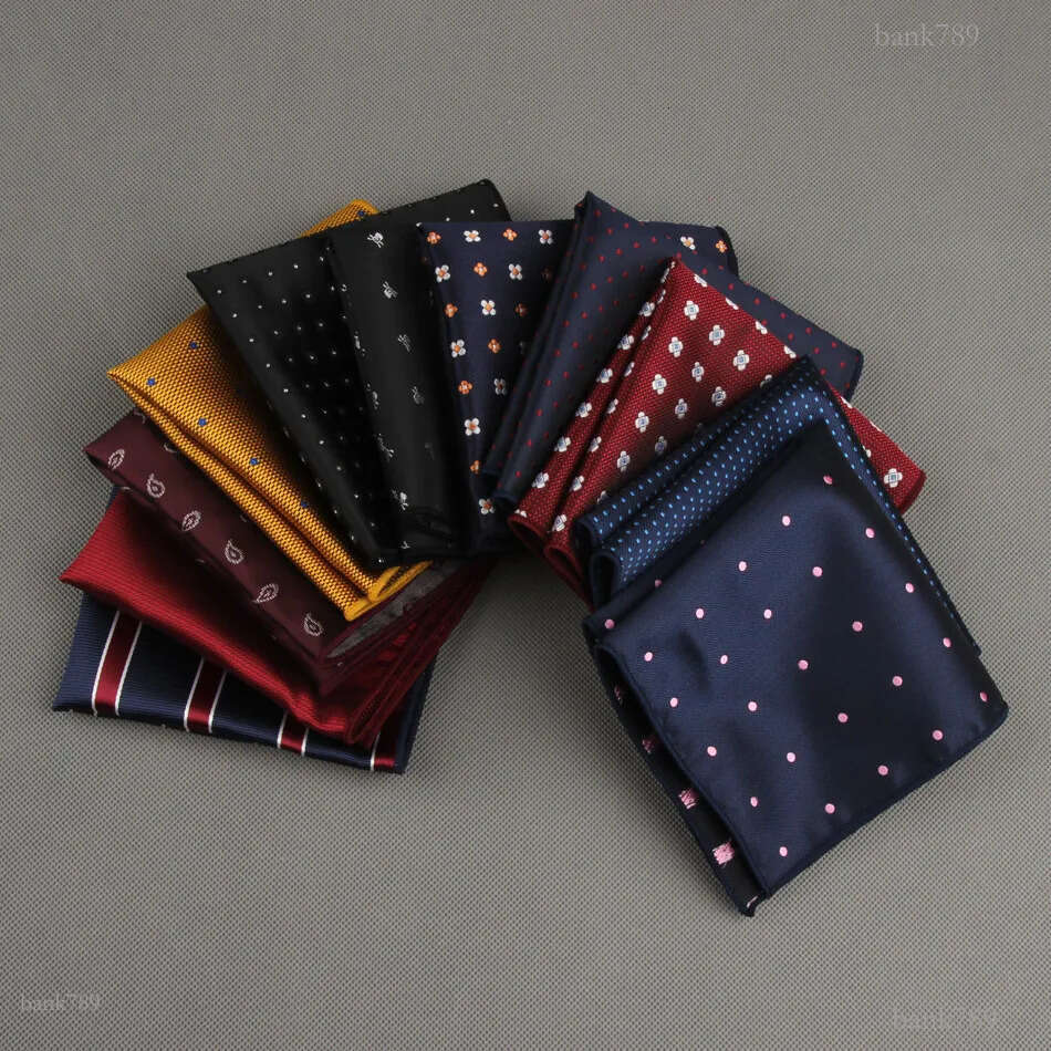 Handkerchiefs 1Pieces Colorful Assorted Mens Pocket Square Silk Classic Handkerchief Set Gift 230428