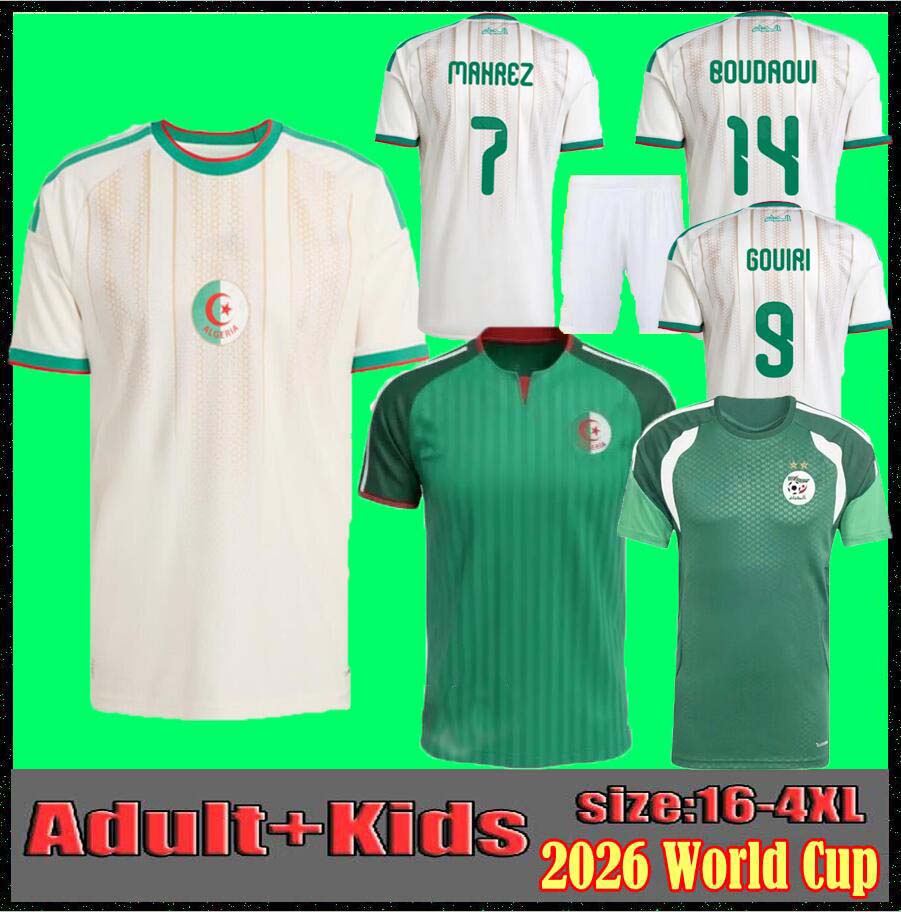 Algeria 2026 soccer jersey home away 26 27 Gouiri Amoura Hadj Moussa Boudaoui Houssem Aouar Rayan Ait-Nouri Benrahma Ramiz men kids Camisetas football shirt