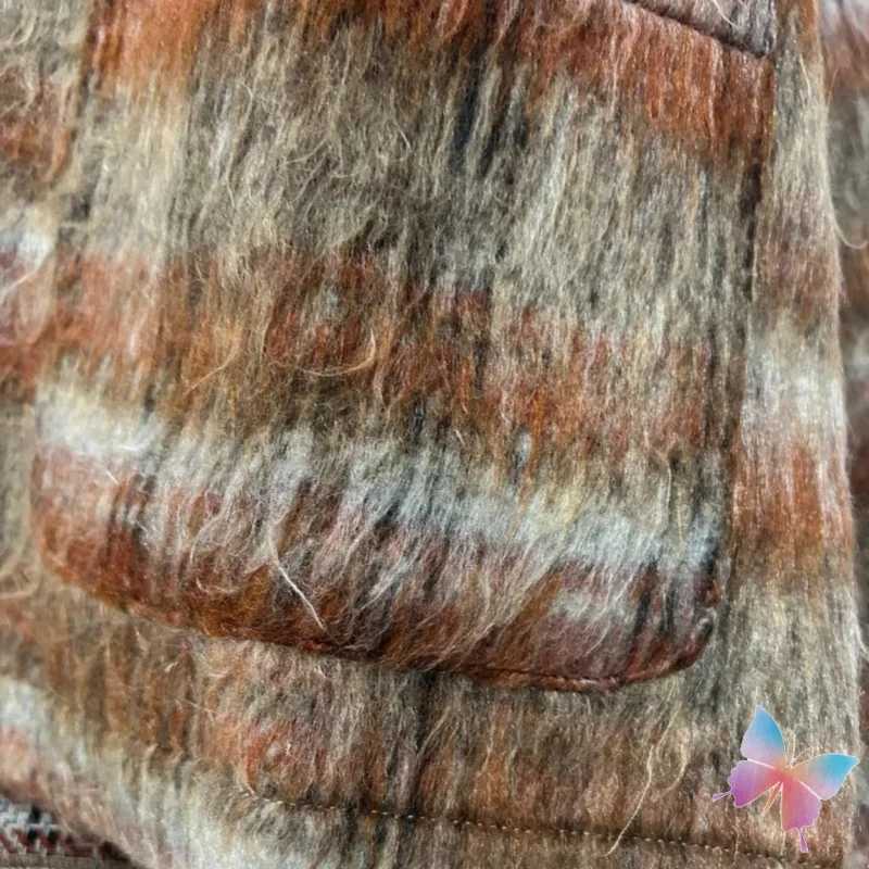 Winter Brown Plaid Mohair OUR LEGACY Jacket Fashion Street Wool Blend Knitted V-neck Cardigan Casual Loose Sweaters Men WomenXJ251112