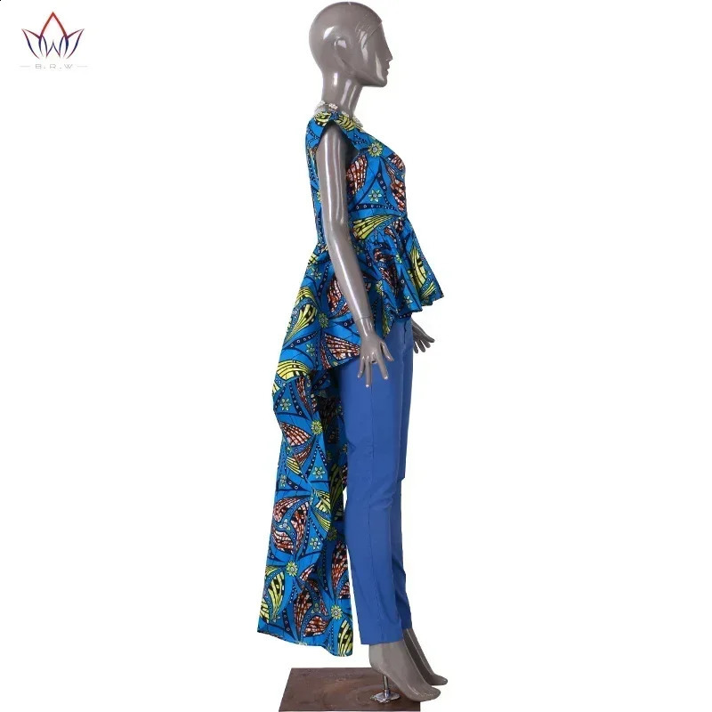 Summer Top African Clothing Wax Cotton Printed Womens Dress Dashiki Plus Size Robe Pour WY615 250411