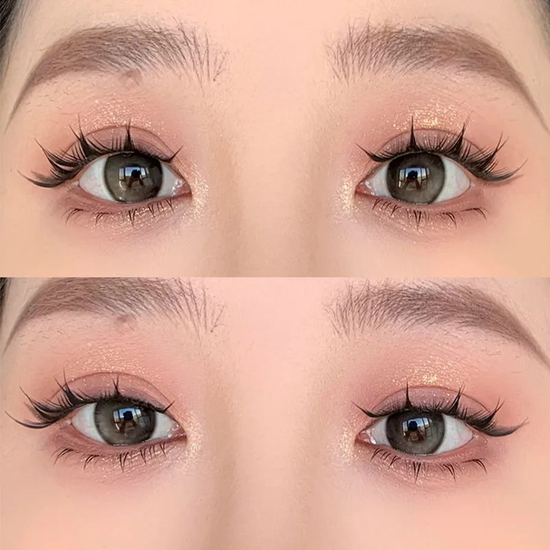 self-adhesive black gold girl eyelashes thick glue no eyelash makeup novice natural girl group eyelash wholesale 250407