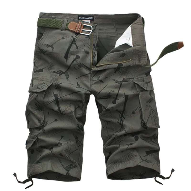 Summner Cotton Cargo Men Camouflage Camo Hot Breeches Baggy Multi-Pocket Casual Loose Army Military Work Shorts Size 44