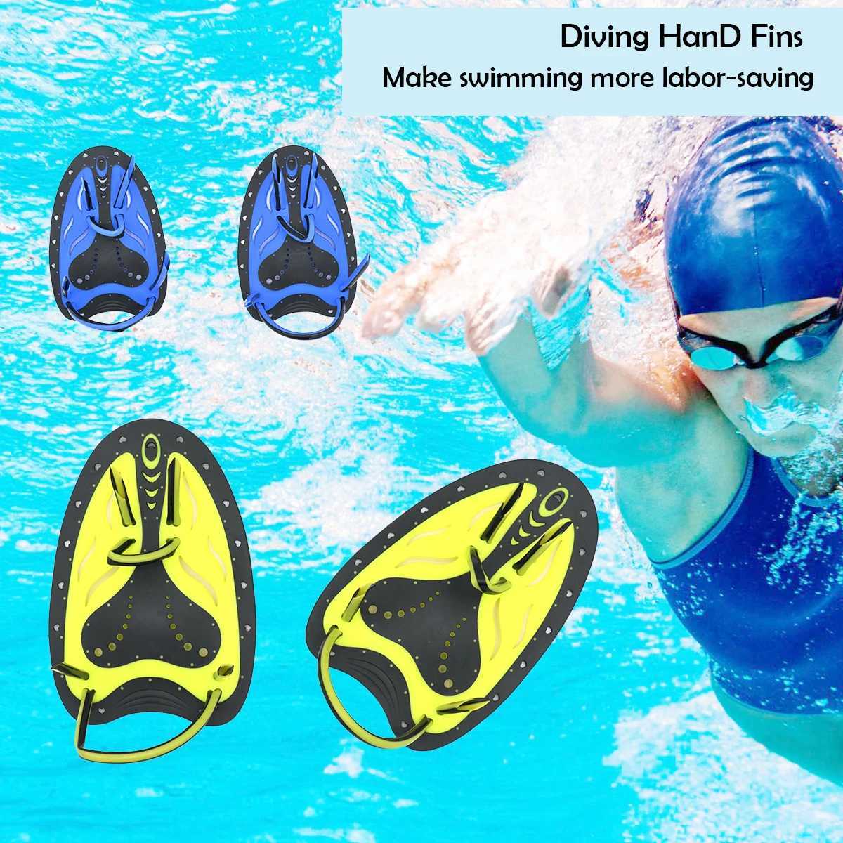 1 pair of swimming paddles power hand paddles swimming training tools with adjustable male and female swimming hand paddlesY250412