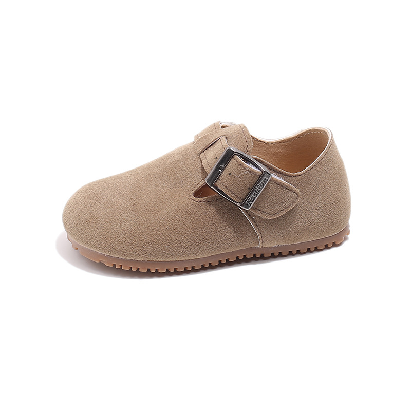 Toddler Kids Casual Shoes Brown Gray Buckle Soft Children Flat Shoes Kidszworld Unisex Autumn Spring Leisure Flexiable Little Baby Shoes Size 21 - 30 