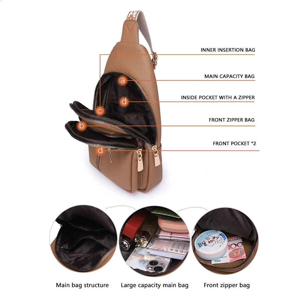 Fashion leisure bags highquality shoulder cross body Pu leather waterproof messenger travel bicycles 250401