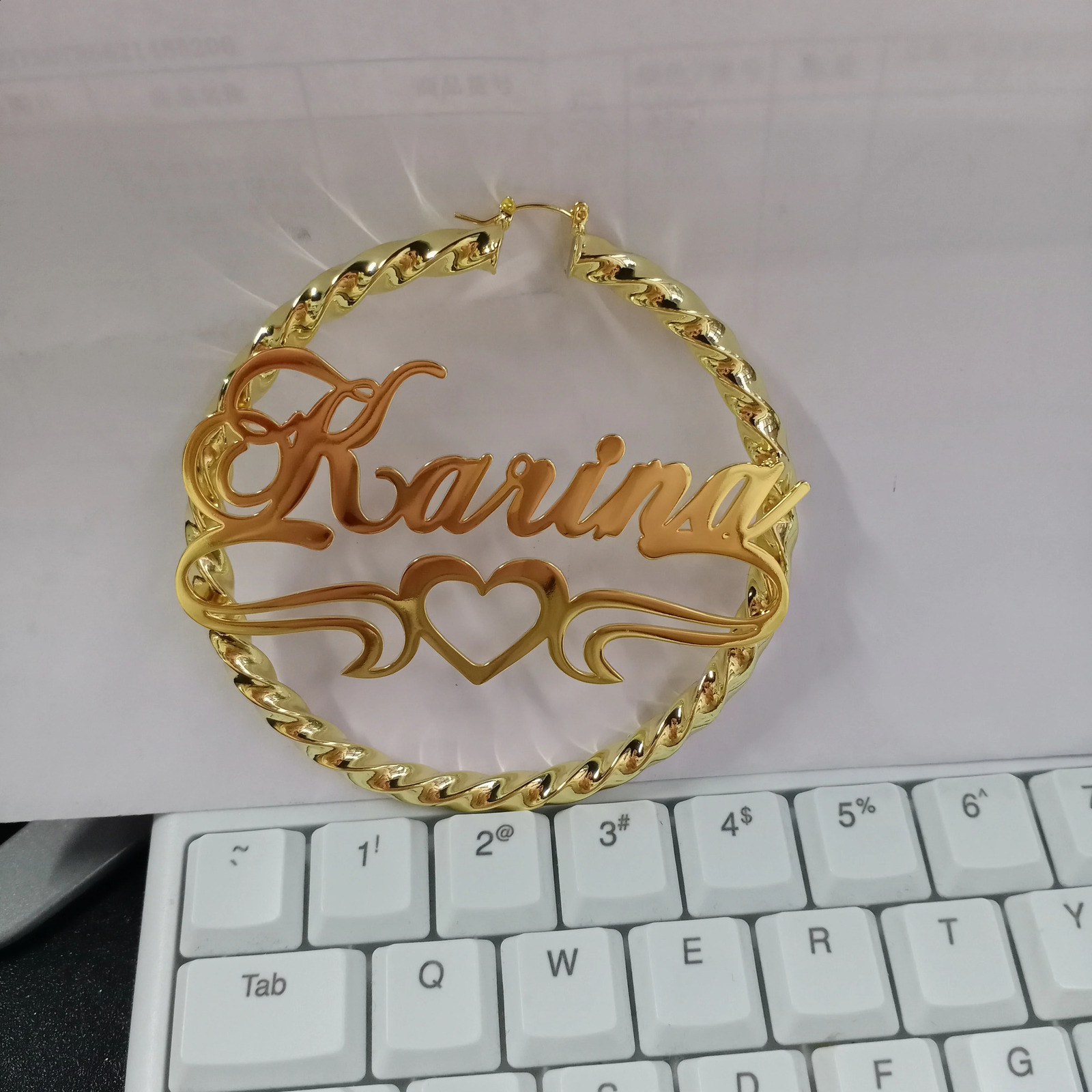 Lateefah Hip Hop Punk Style Bamboo Hoop Earrings Customized Personalized Name Female Gifts 250410